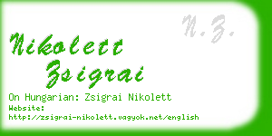 nikolett zsigrai business card
